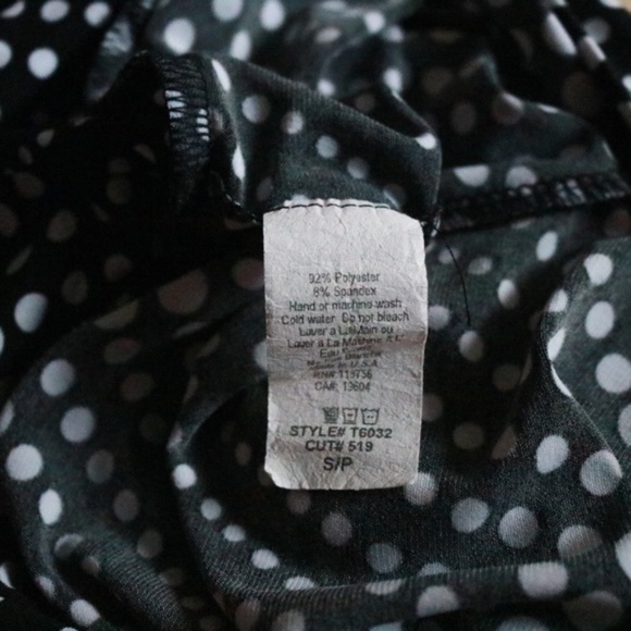 Black and White One Shoulder Polka Dot Top - Picture 4 of 5